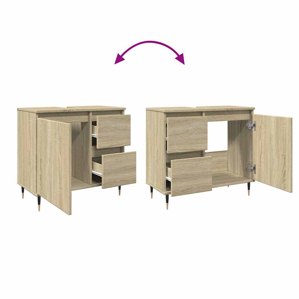 Servantskap Sonoma Eik 65X33X60 Cm Konstruert Tre