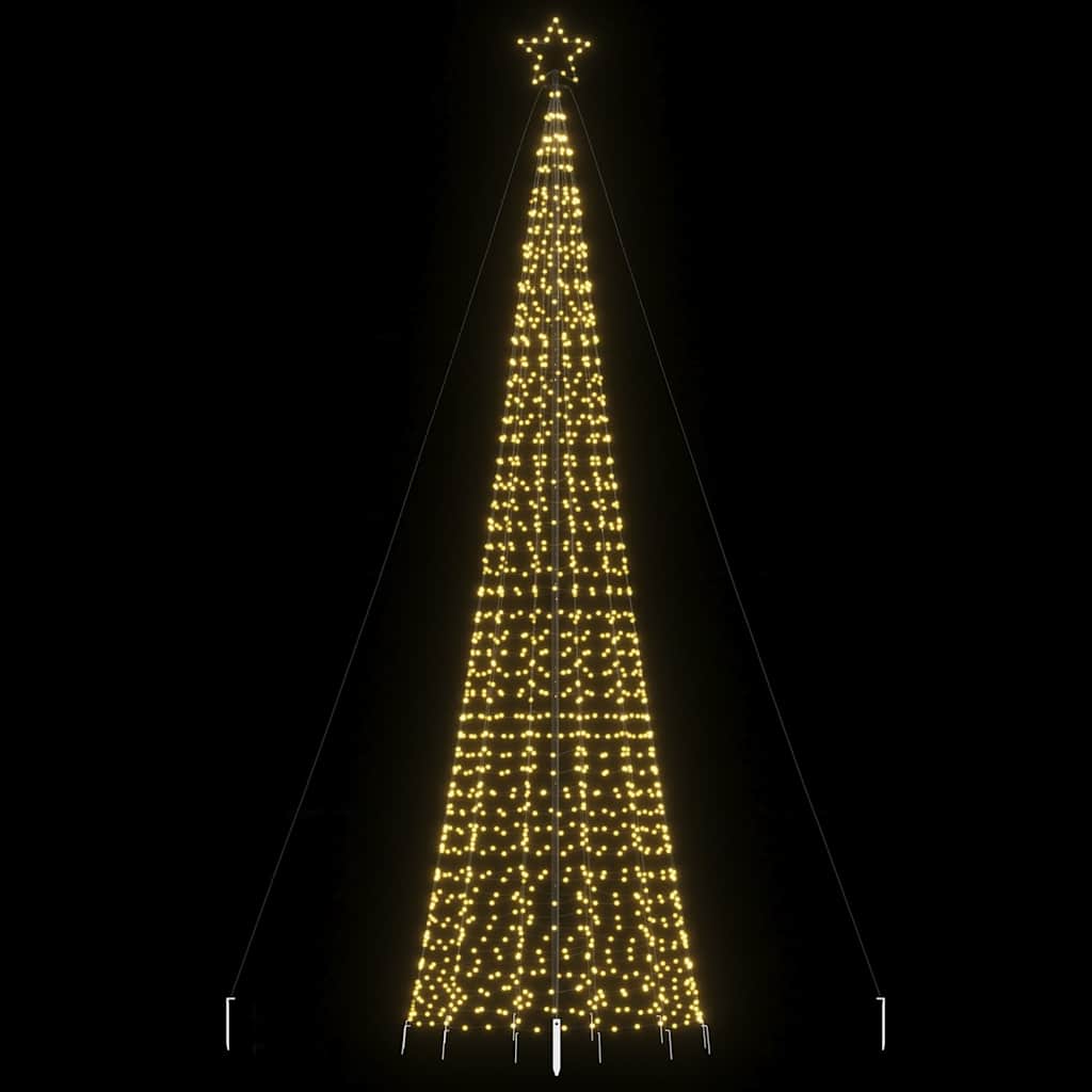 Led Juletre Med Spikes 1534 Leds Varm Hvit 500 Cm