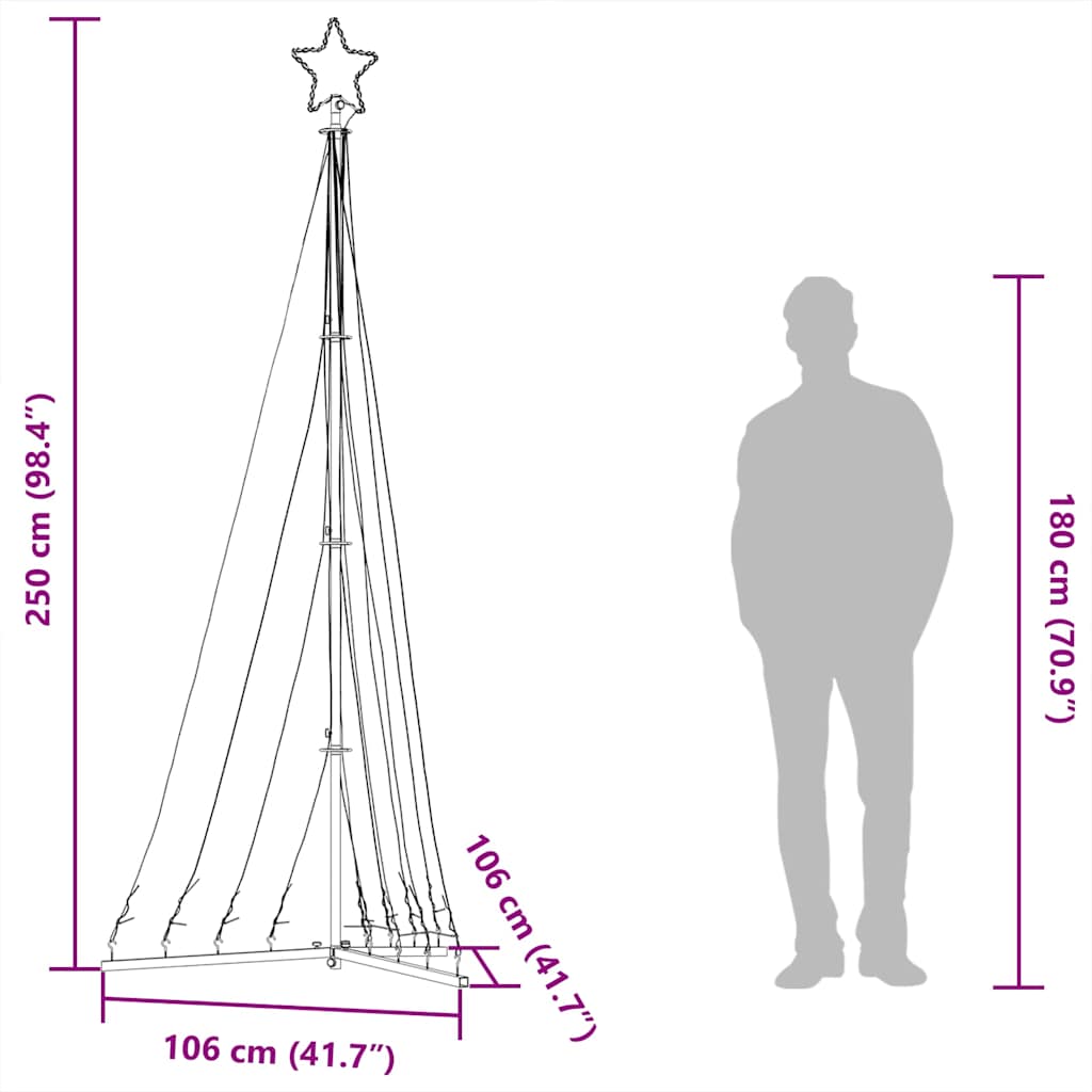 Led Juletre 447 Led Fargerike 249 Cm