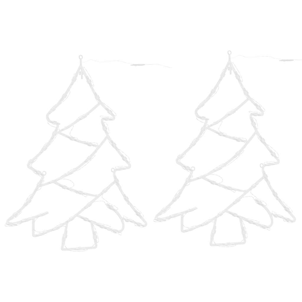 Julelys Juletre Silhuett 2 Stk 50 Led Varm Hvit
