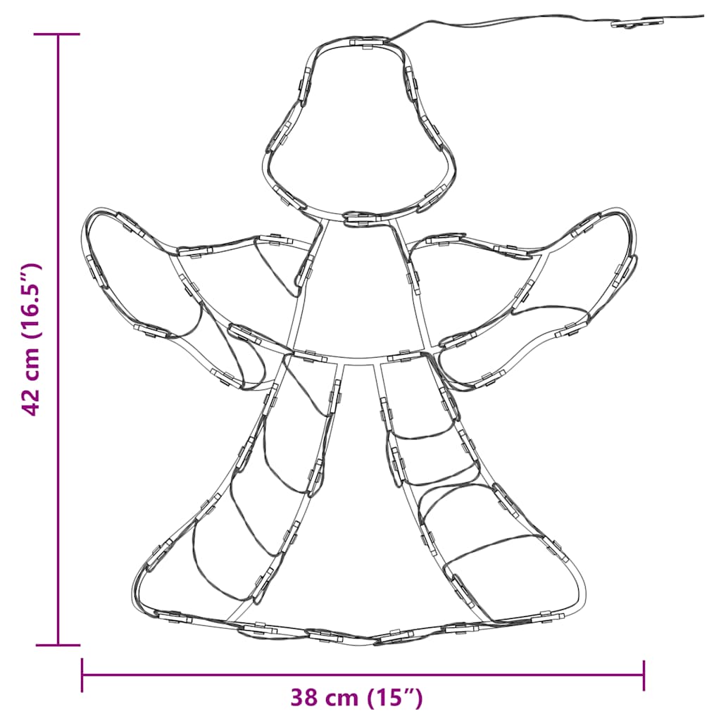Julelys Engel Silhuett 2 Stk 35 Leds Varm Hvit