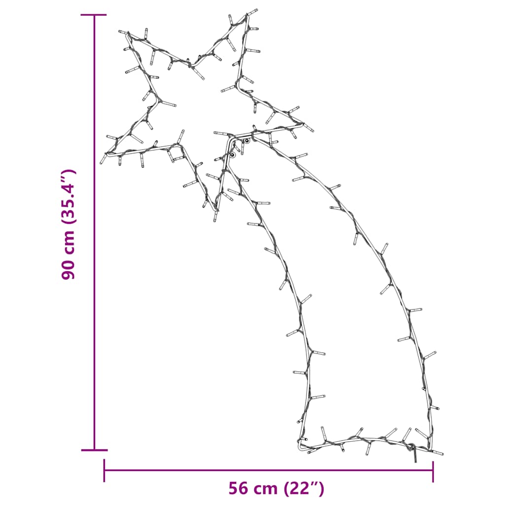 Julelys Stjerneskudd Silhuett 115 Leds Varm Hvit