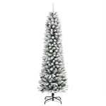 Slankt Kunstig Juletre Med Flokket Snø 120 Cm Pvc Og Pe