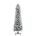 Slankt Kunstig Juletre Med Flokket Snø 180 Cm Pvc Og Pe