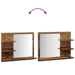 Baderomshylle Med Speil Gammelt Tre 60X10,5X45 Cm