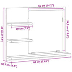 Baderomshylle Med Speil Gammelt Tre 60X10,5X45 Cm