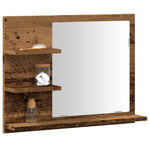 Baderomshylle Med Speil Gammelt Tre 60X10,5X45 Cm