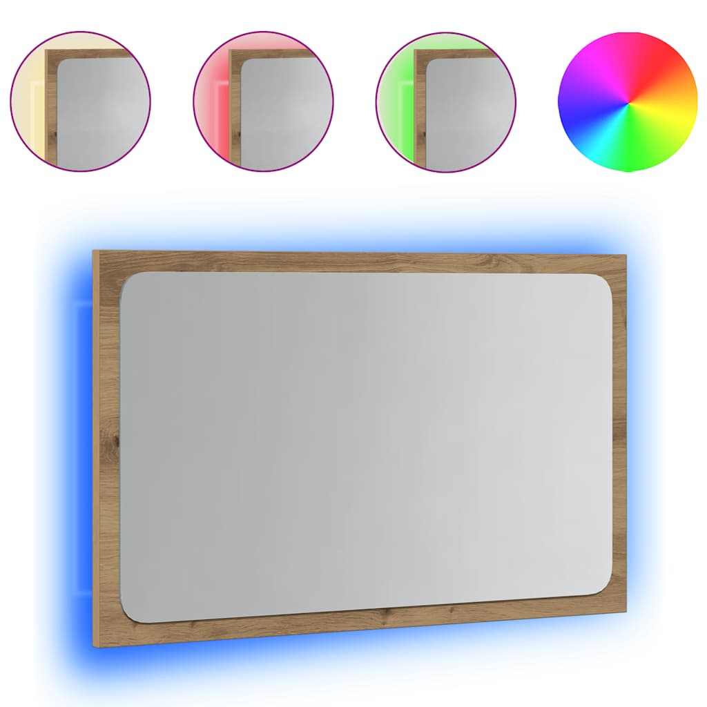 Baderomsspeil Med Led-Lys Betonggrå 60X8,5X38 Cm