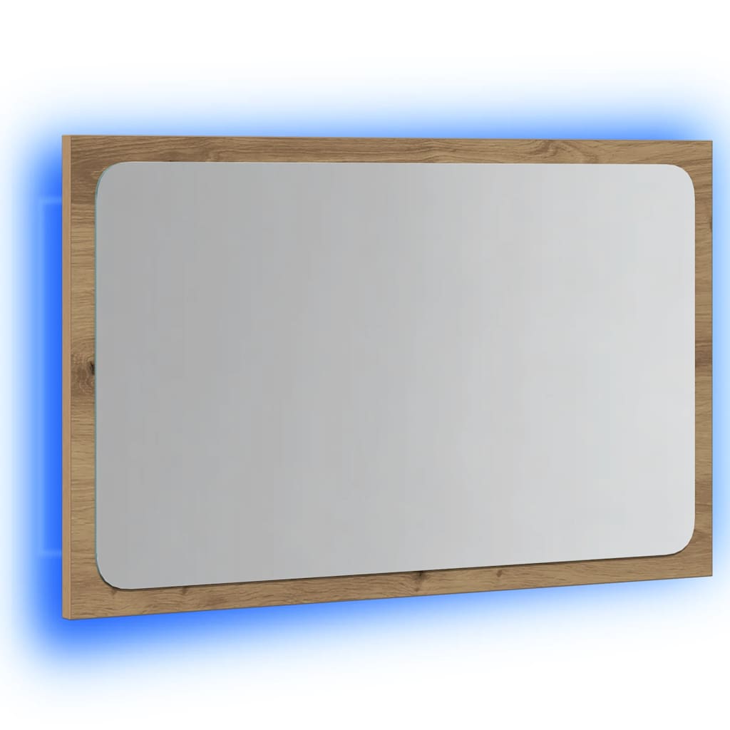 Baderomsspeil Med Led-Lys Betonggrå 60X8,5X38 Cm