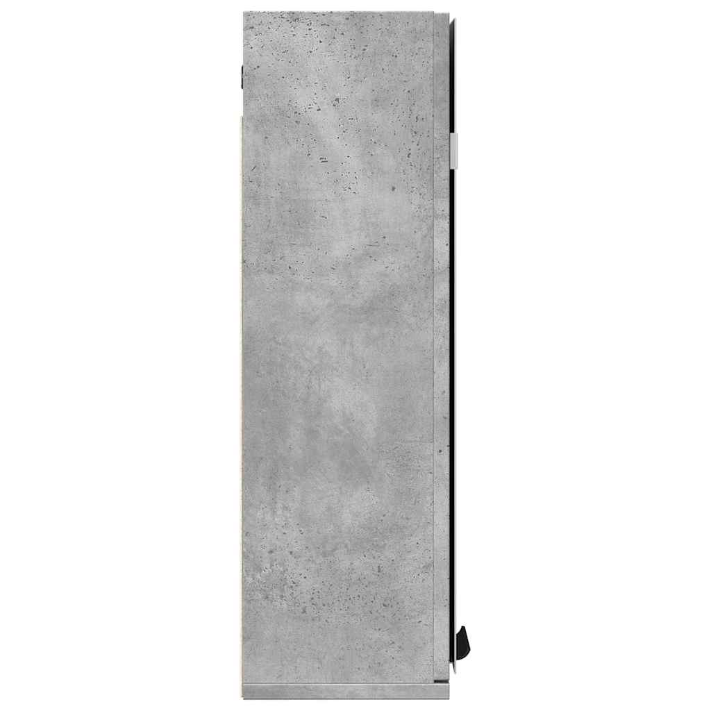 Baderomshylle Med Speil Betonggrå 64X20X66,5 Cm Konstruert Tre
