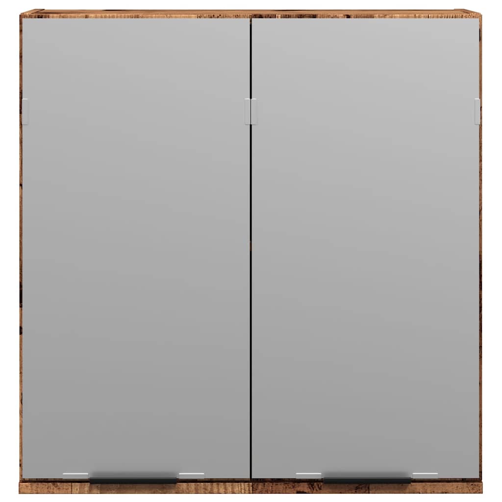 Baderomshylle Med Speil Gammelt Tre 64X20X66,5Cm Konstruert Tre