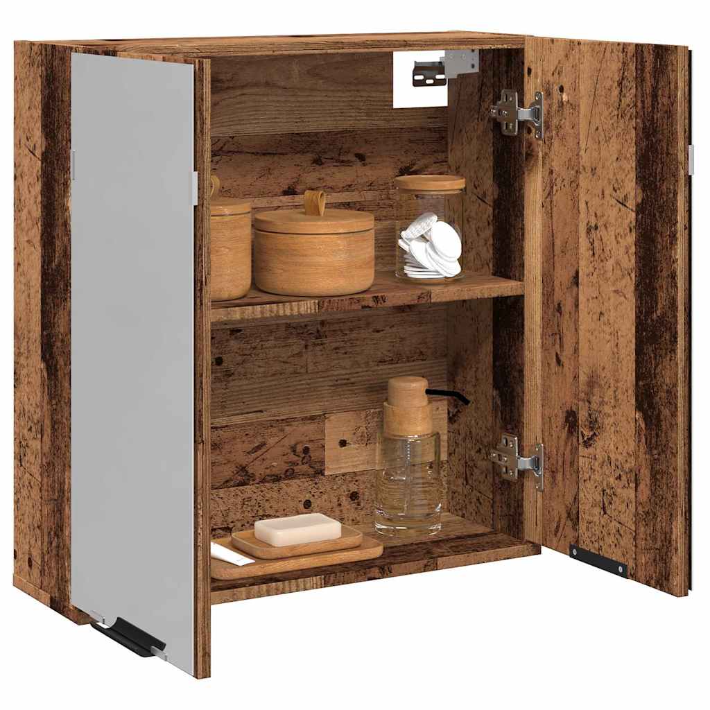 Baderomshylle Med Speil Gammelt Tre 64X20X66,5Cm Konstruert Tre