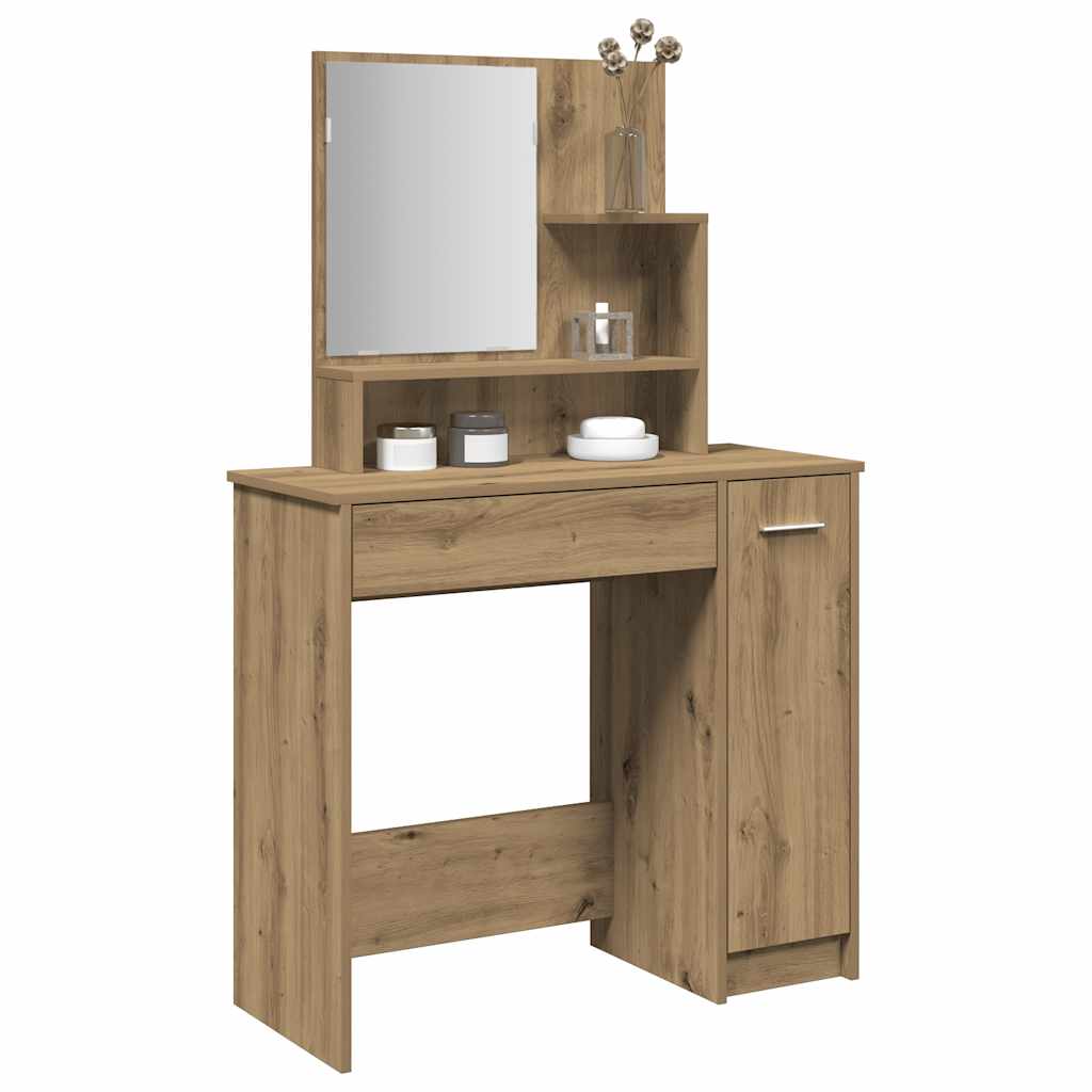 Sminkebord Med Speil Artisan Eik 86,5X35X136 Cm