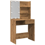 Sminkebord Med Led Artisan Eik 74,5X40X141 Cm