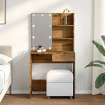 Sminkebord Med Led Artisan Eik 74,5X40X141 Cm