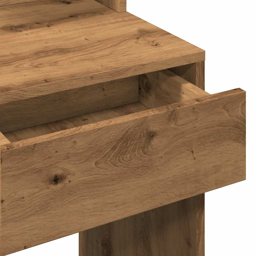 Sminkebord Med Led Artisan Eik 74,5X40X141 Cm