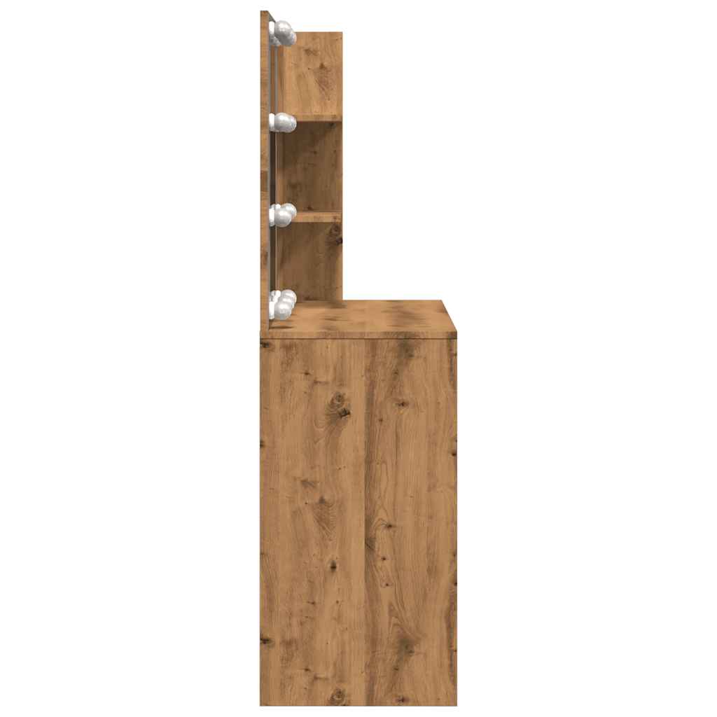 Sminkebord Med Led Artisan Eik 74,5X40X141 Cm