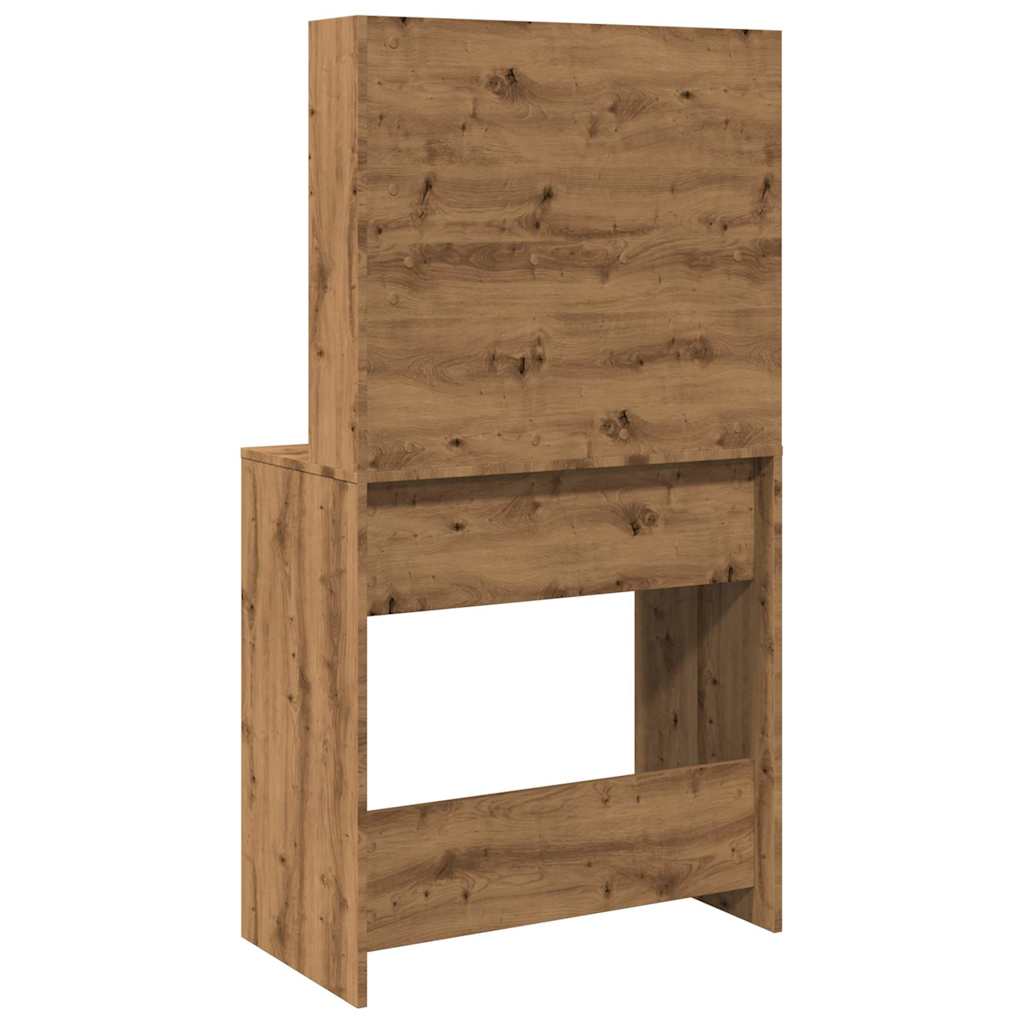 Sminkebord Med Led Artisan Eik 74,5X40X141 Cm