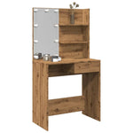Sminkebord Med Led Artisan Eik 74,5X40X141 Cm