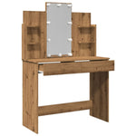 Sminkebord Med Led Artisan Eik 96X40X142 Cm