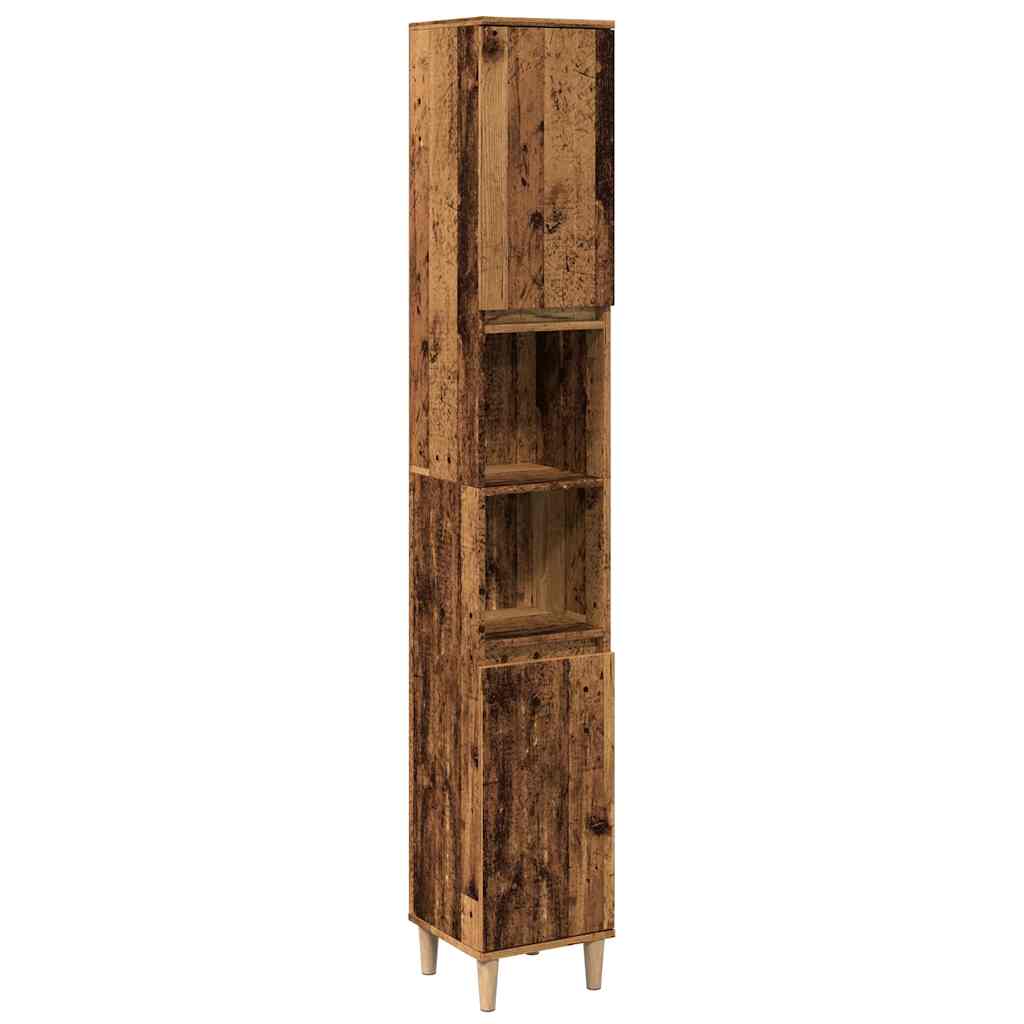 Baderomsskap Gammelt Tre 30X30X190 Cm Konstruert Tre