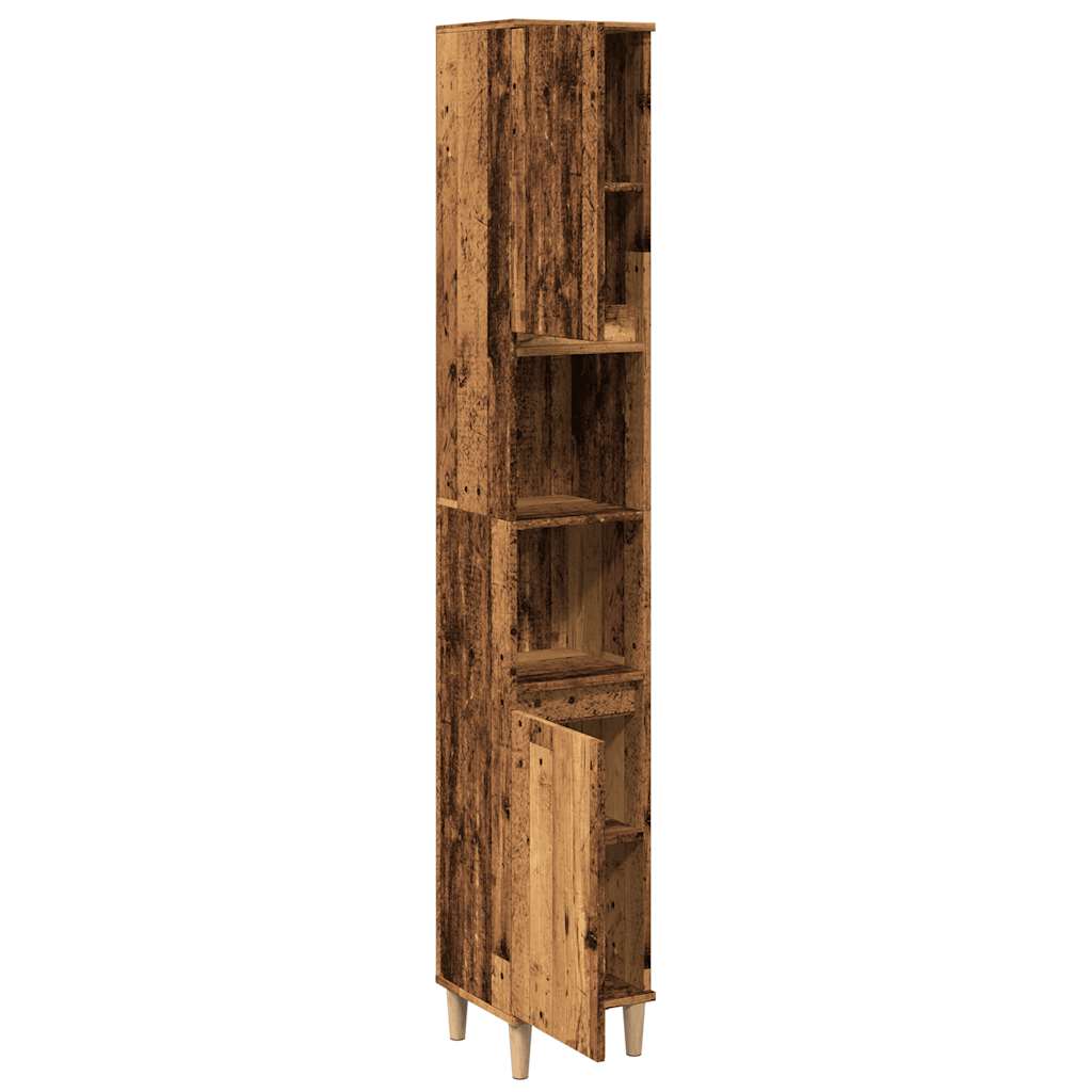 Baderomsskap Gammelt Tre 30X30X190 Cm Konstruert Tre