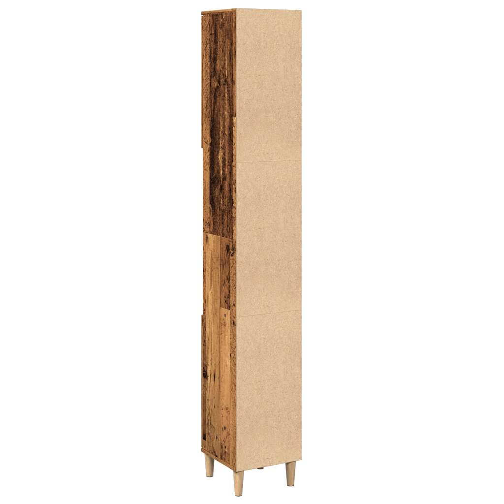 Baderomsskap Gammelt Tre 30X30X190 Cm Konstruert Tre