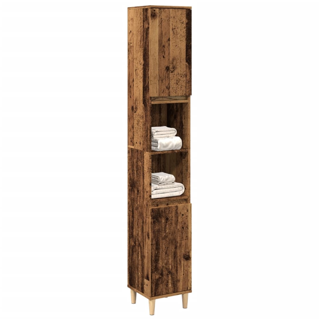 Baderomsskap Gammelt Tre 30X30X190 Cm Konstruert Tre