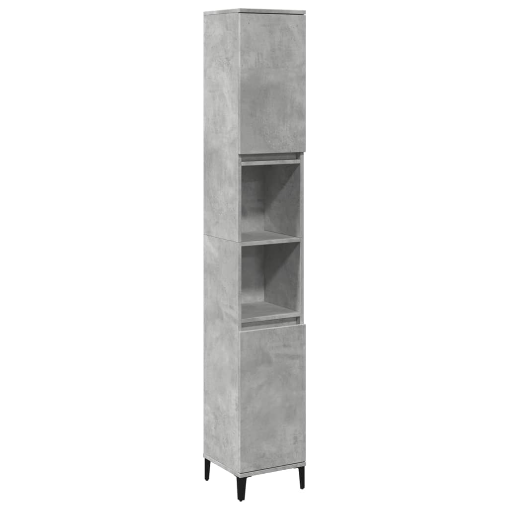 Baderomsskap Betonggrå 30X30X190 Cm Konstruert Tre