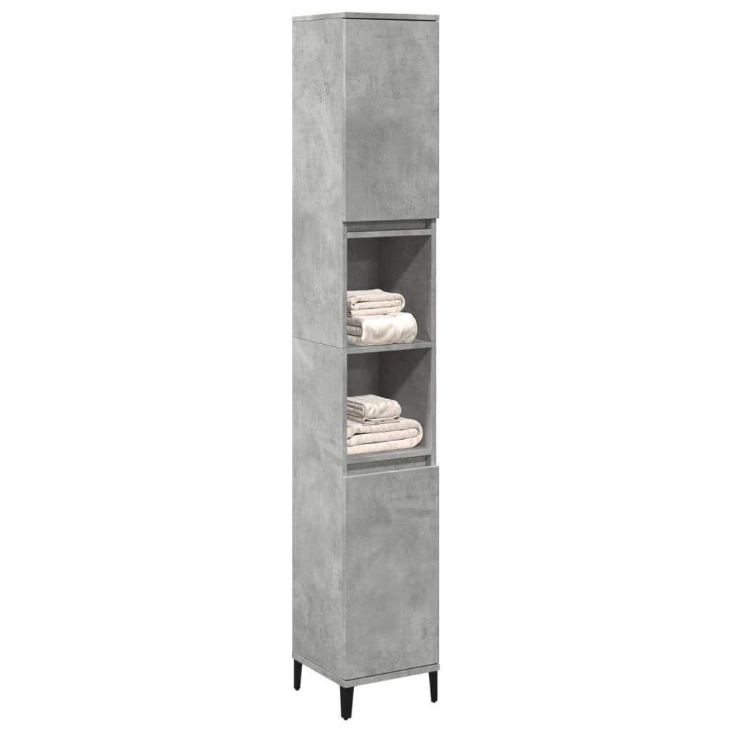 Baderomsskap Betonggrå 30X30X190 Cm Konstruert Tre