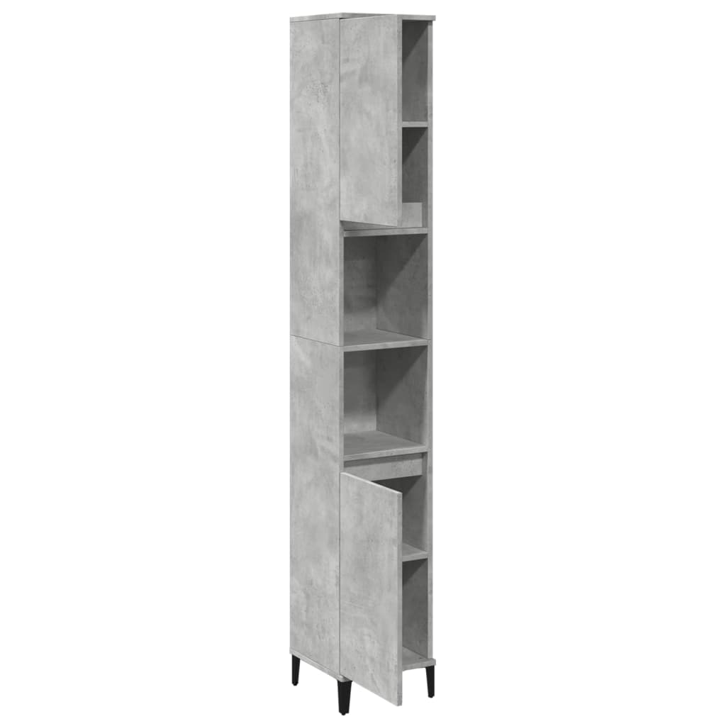 Baderomsskap Betonggrå 30X30X190 Cm Konstruert Tre