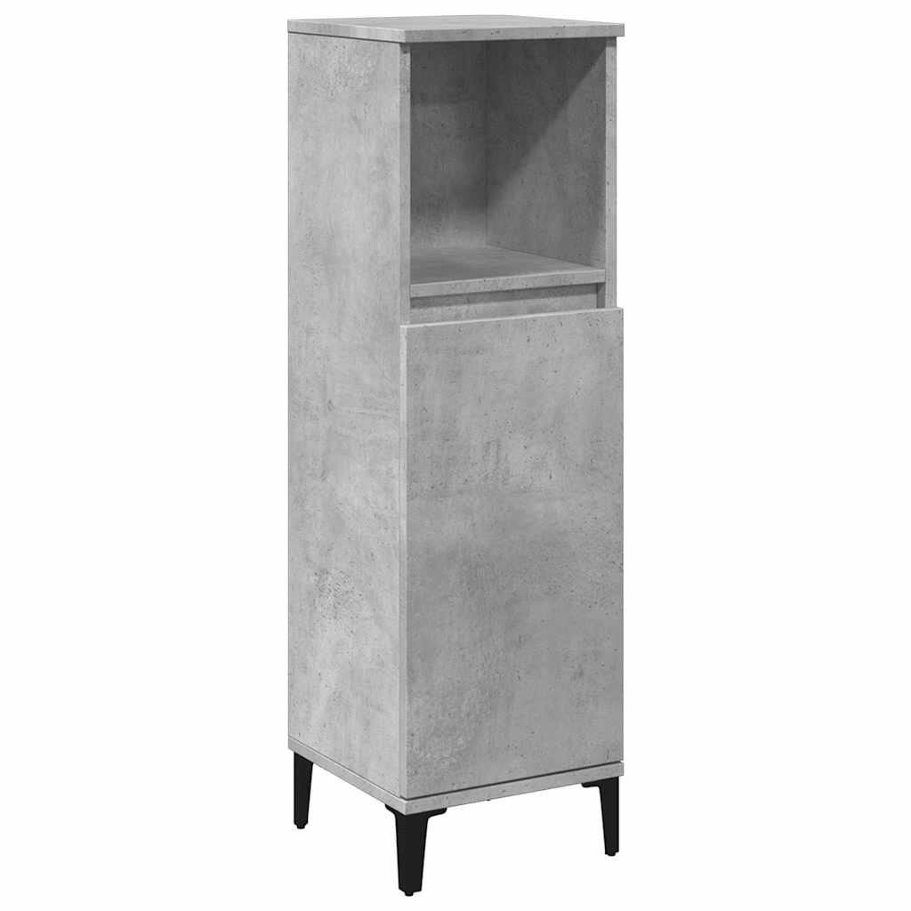 Baderomsskap Betonggrå 30X30X100 Cm Konstruert Tre