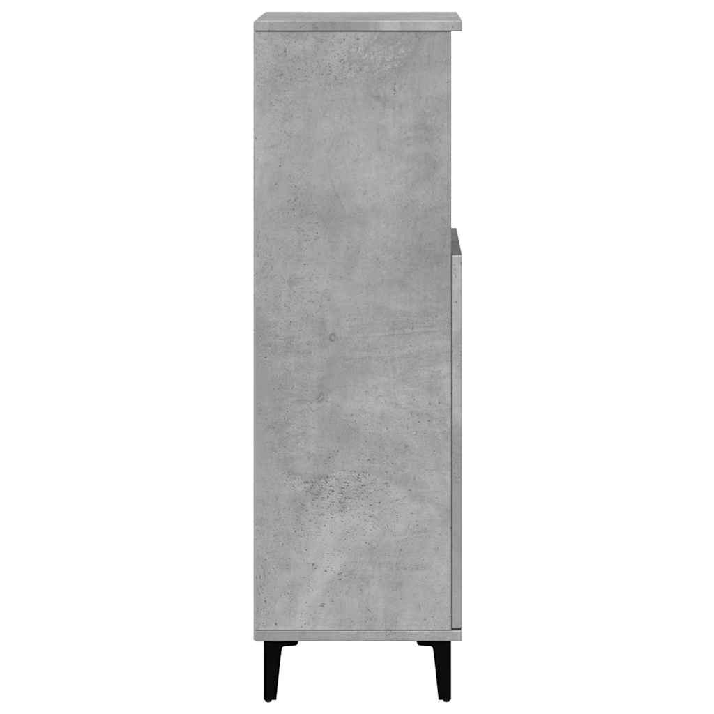 Baderomsskap Betonggrå 30X30X100 Cm Konstruert Tre