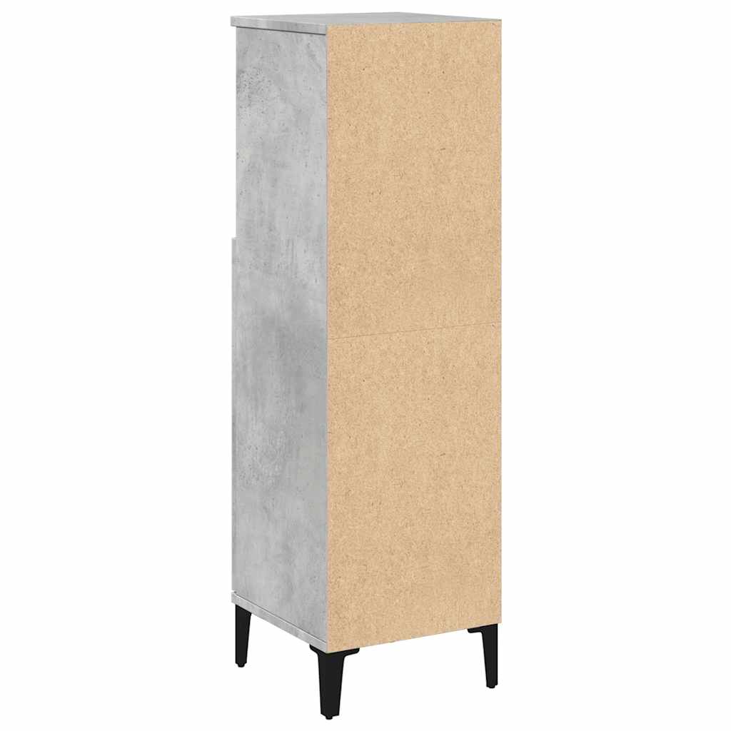 Baderomsskap Betonggrå 30X30X100 Cm Konstruert Tre