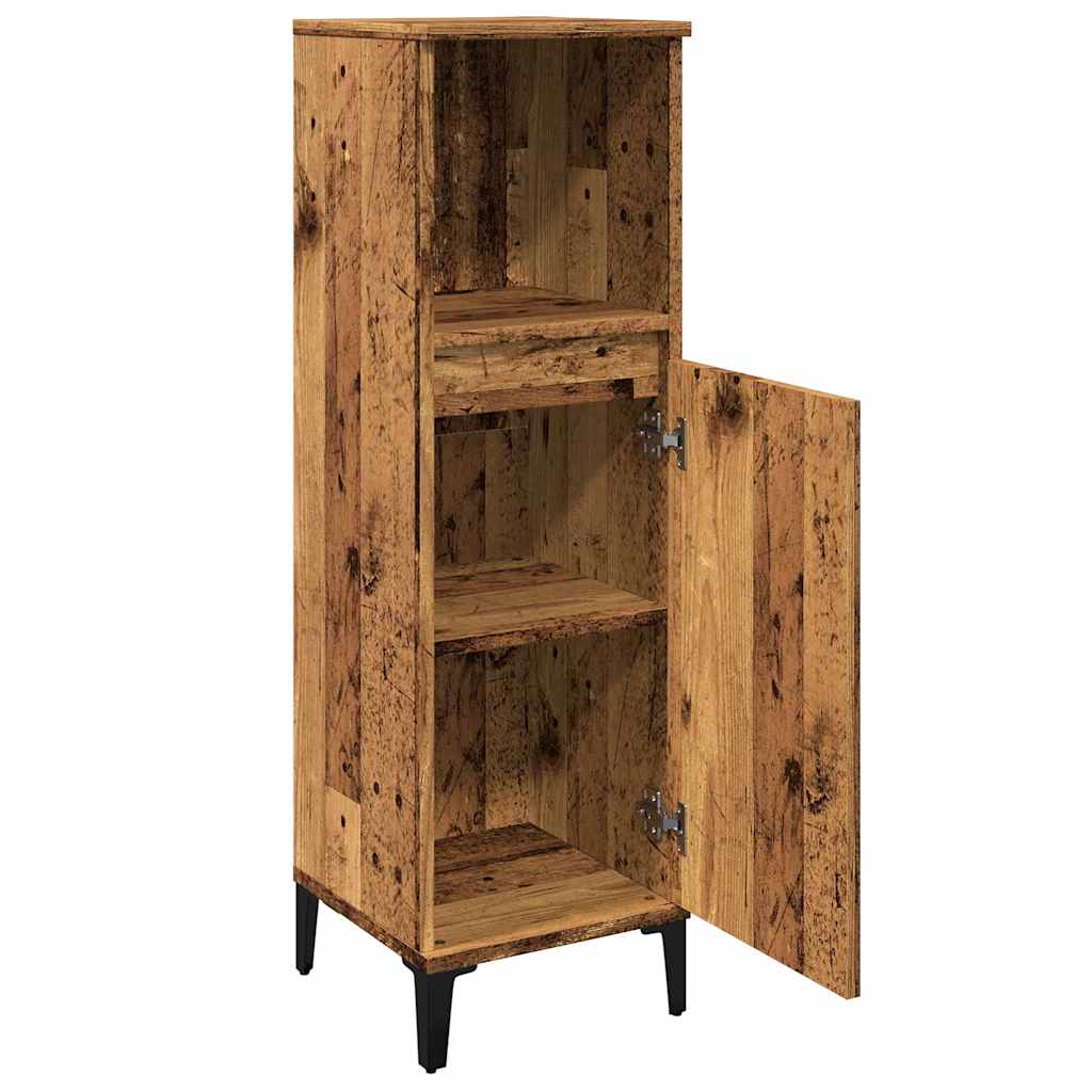 Baderomsskap Gammelt Tre 30X30X100 Cm Konstruert Tre