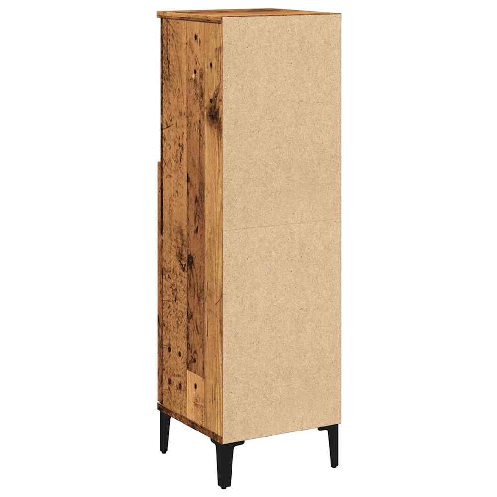 Baderomsskap Gammelt Tre 30X30X100 Cm Konstruert Tre