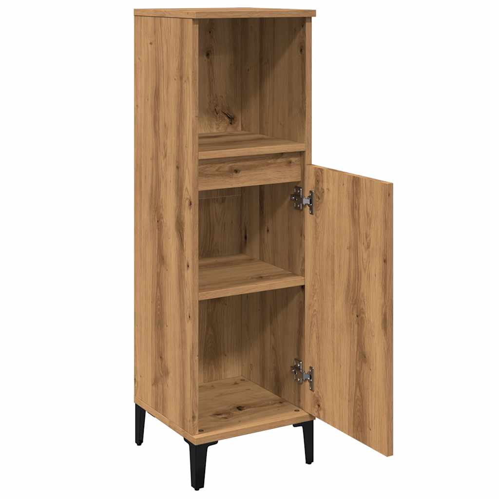 Baderomsskap Artisan Eik 30X30X100 Cm Konstruert Tre
