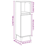 Baderomsskap Artisan Eik 30X30X100 Cm Konstruert Tre