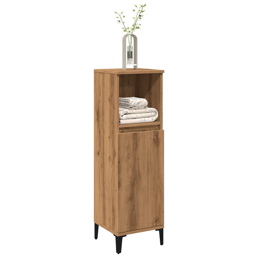 Baderomsskap Artisan Eik 30X30X100 Cm Konstruert Tre