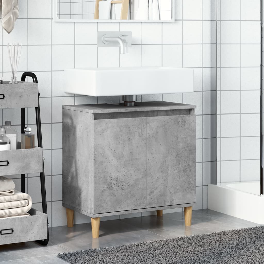 Servantskap Betonggrå 58X33X60 Cm Konstruert Tre