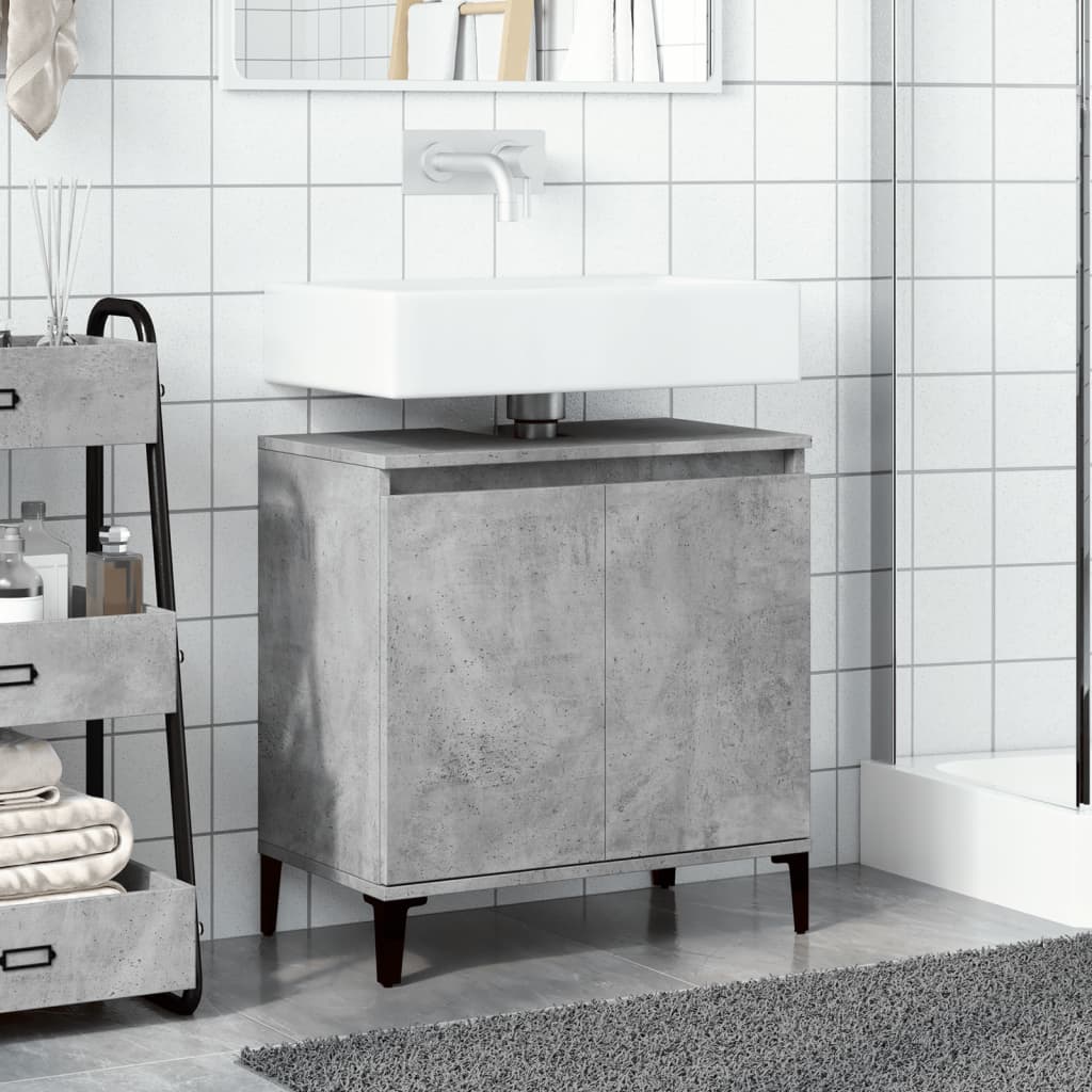 Servantskap Betonggrå 58X33X60 Cm Konstruert Tre