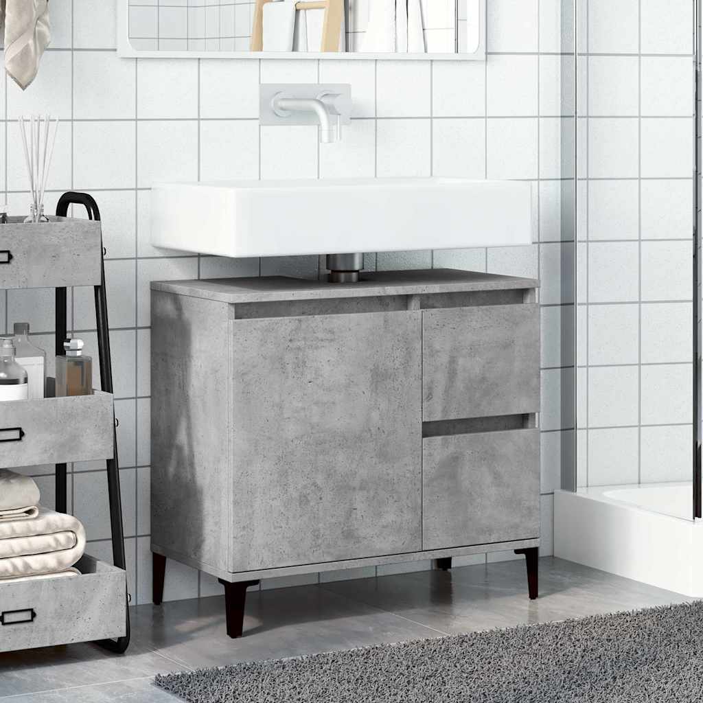 Servantskap Betonggrå 65X33X60 Cm Konstruert Tre