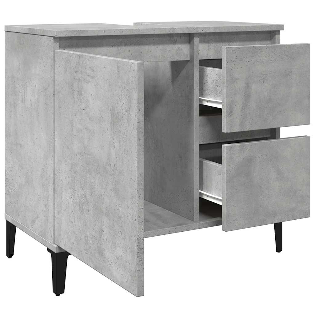 Servantskap Betonggrå 65X33X60 Cm Konstruert Tre