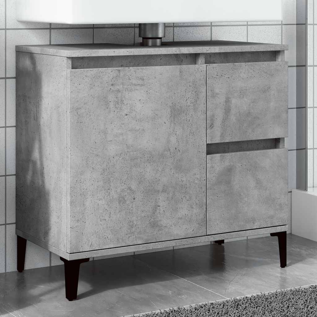 Servantskap Betonggrå 65X33X60 Cm Konstruert Tre