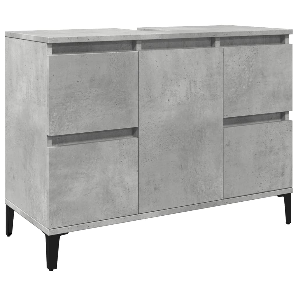 Servantskap Betonggrå 80X33X60 Cm Konstruert Tre