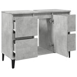 Servantskap Betonggrå 80X33X60 Cm Konstruert Tre