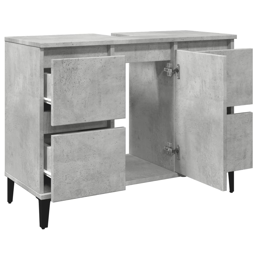 Servantskap Betonggrå 80X33X60 Cm Konstruert Tre