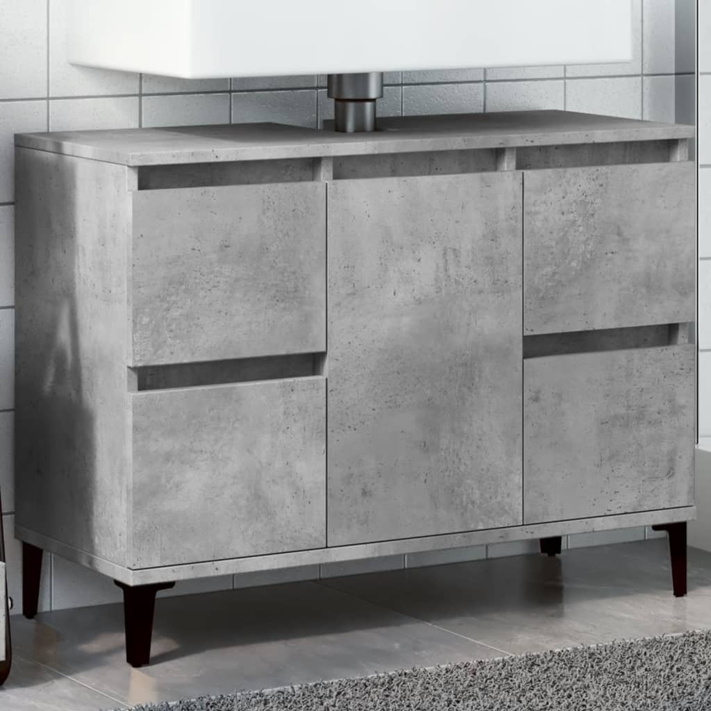 Servantskap Betonggrå 80X33X60 Cm Konstruert Tre