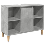 Baderomsskap Betonggrå 80X33X60 Cm Konstruert Tre