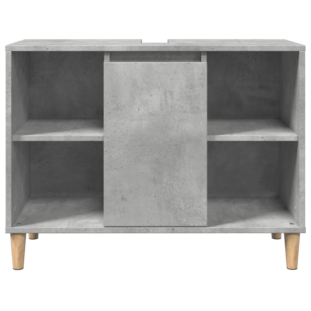 Baderomsskap Betonggrå 80X33X60 Cm Konstruert Tre